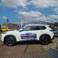 Self-fit vehicle graphics on a car or SUV