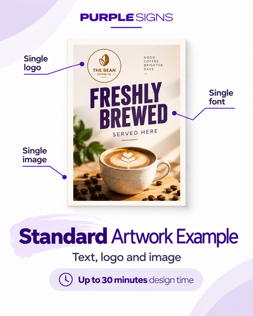 Standard Artwork example - text, logo and image